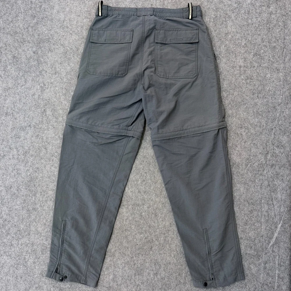 The North Face Vintage Gray Convertible Zip-Off Hiking Pants Men's Size Medium